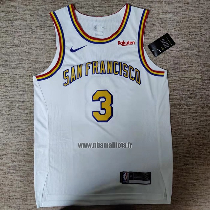 Maillot Golden State Warriors Jordan Poole NO 3 Classic Authentique Blanc